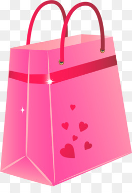 pink shopping bags clipart