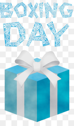 Happy Boxing Day with Blue Gift Boxes
