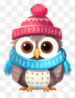 Free download animal wearing scarf and hat small animal with round face red  and white scarf blue and white knitted hat large eyes and small ears . -  CleanPNG / KissPNG